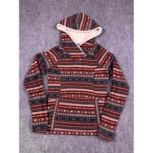 Koppen sweater Womens SmallAztec Fair Isle Print Fleece Lined Hoodie Pullover